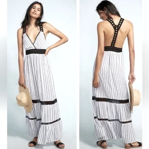 Anthropologie Dresses & Skirts - NWOT Lilka Anthropologie Striped Crochet Maxi Dress - S petite